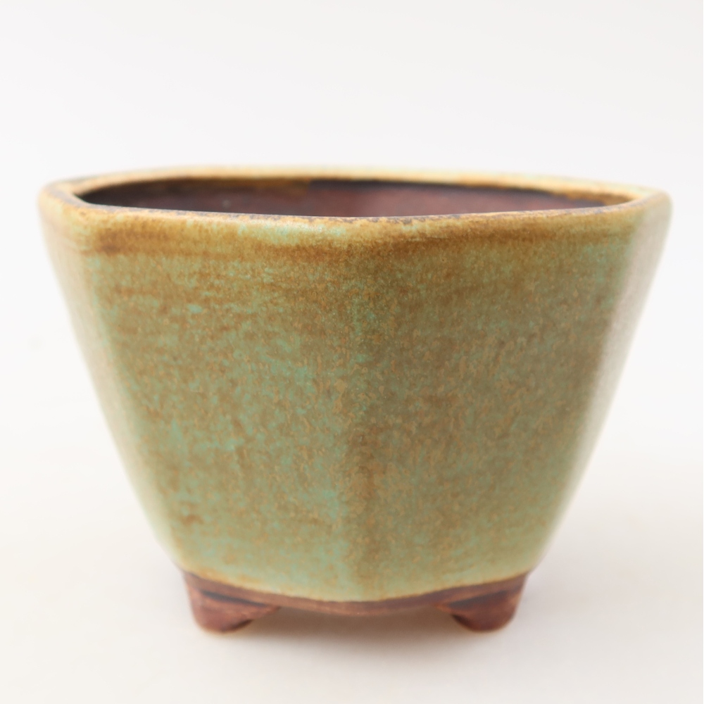 Vaso da bonsai in ceramica 9 x 8,5 x 5,5 cm, colore verde