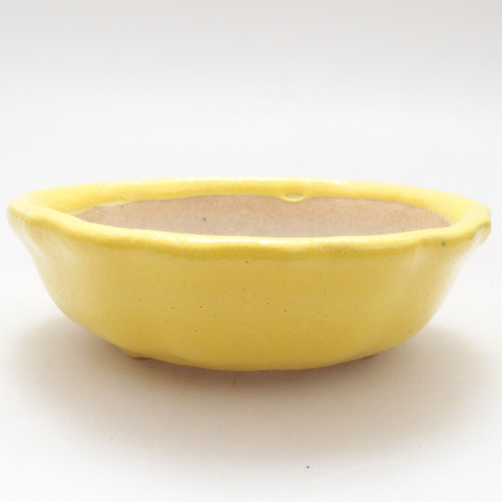 Ciotola bonsai in ceramica 7 x 7 x 2 cm, giallo