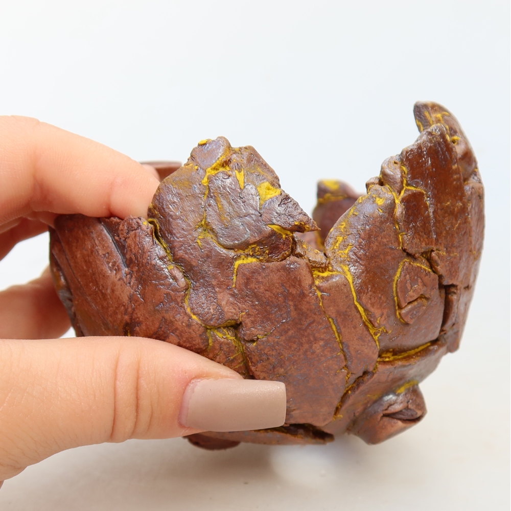 Conchiglia in ceramica 11 x 10 x 7 cm, colore giallo