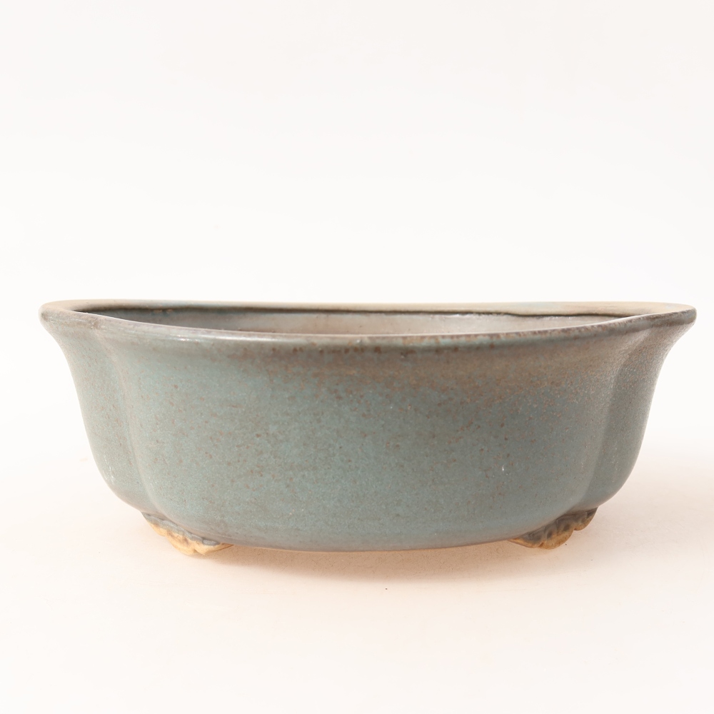 Vaso da bonsai in ceramica 18,5 x 16,5 x 6 cm, colore blu