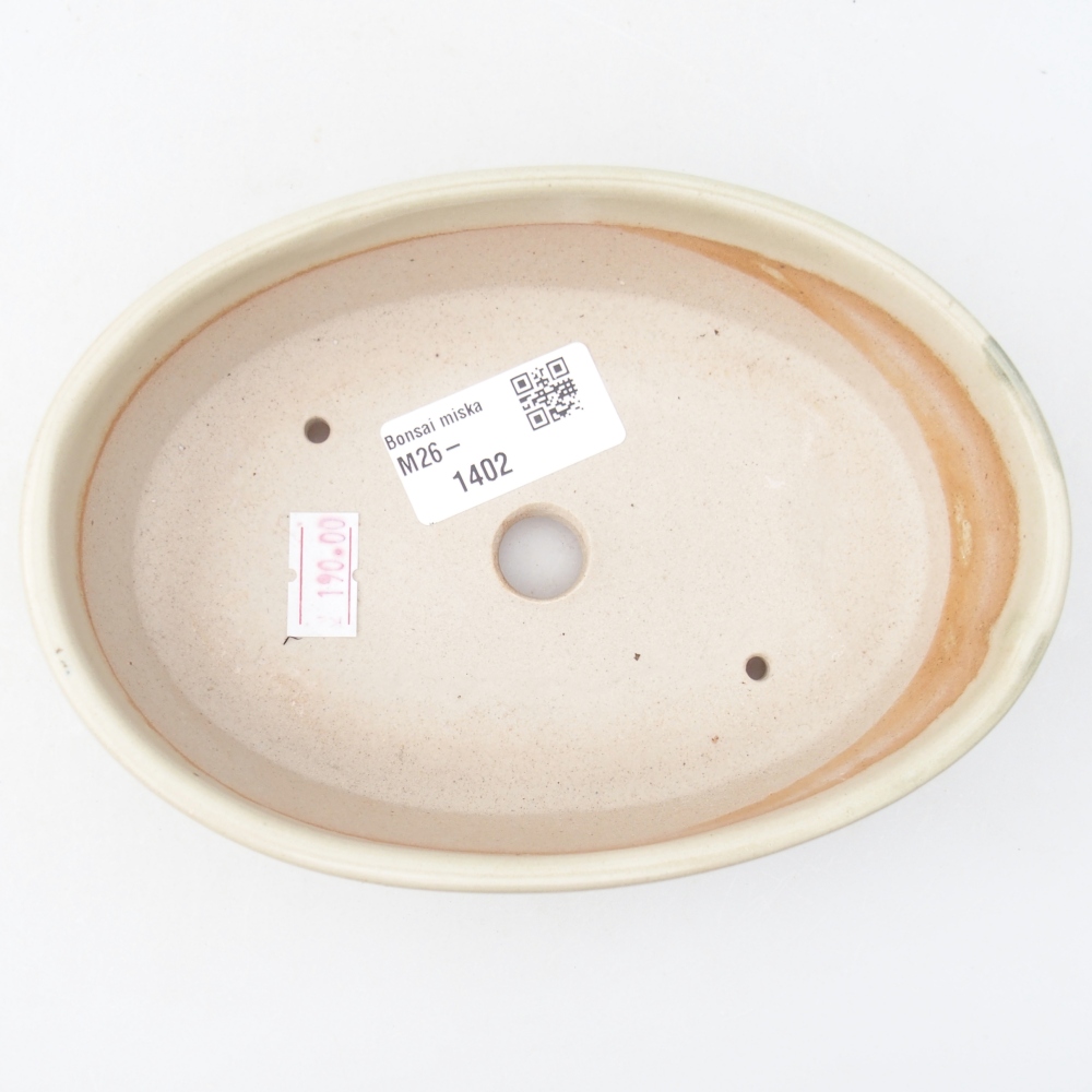Ciotola per bonsai in ceramica 16,5 x 11,5 x 4,5 cm, colore beige