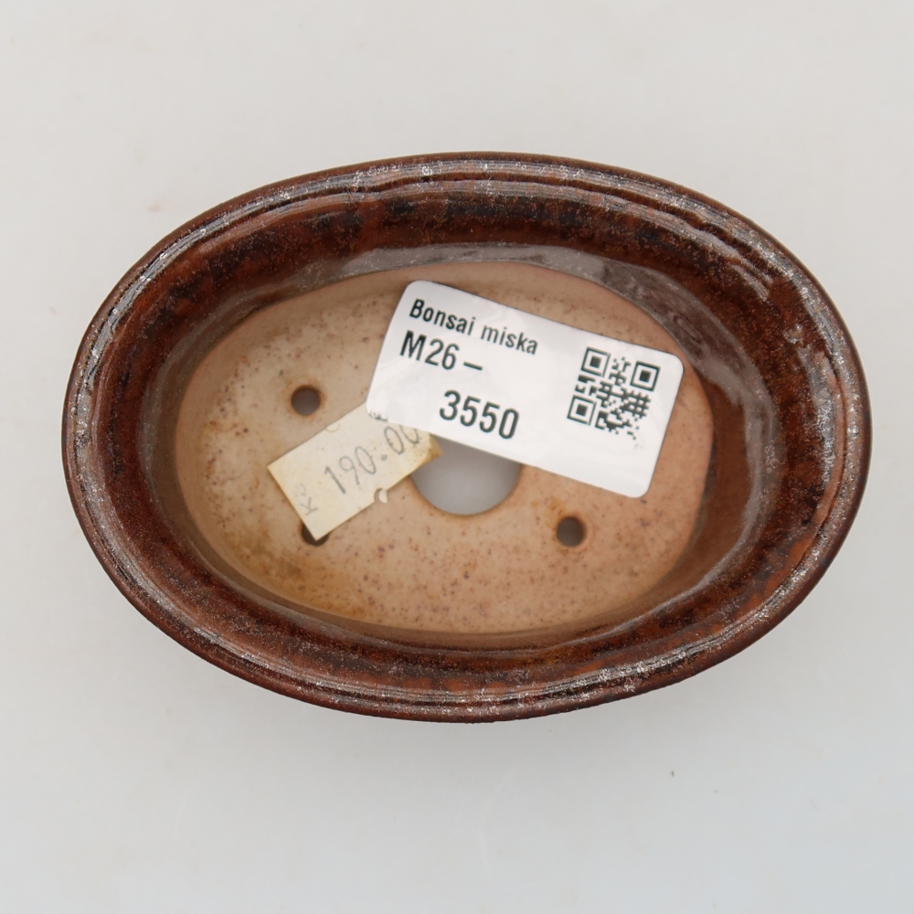 Vaso da bonsai in ceramica 9,5 x 6,5 x 3 cm, colore marrone