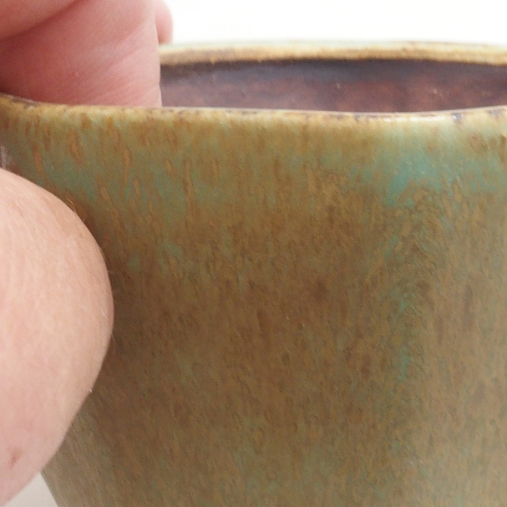 Ciotola per bonsai in ceramica 10 x 8,5 x 4 cm, marrone