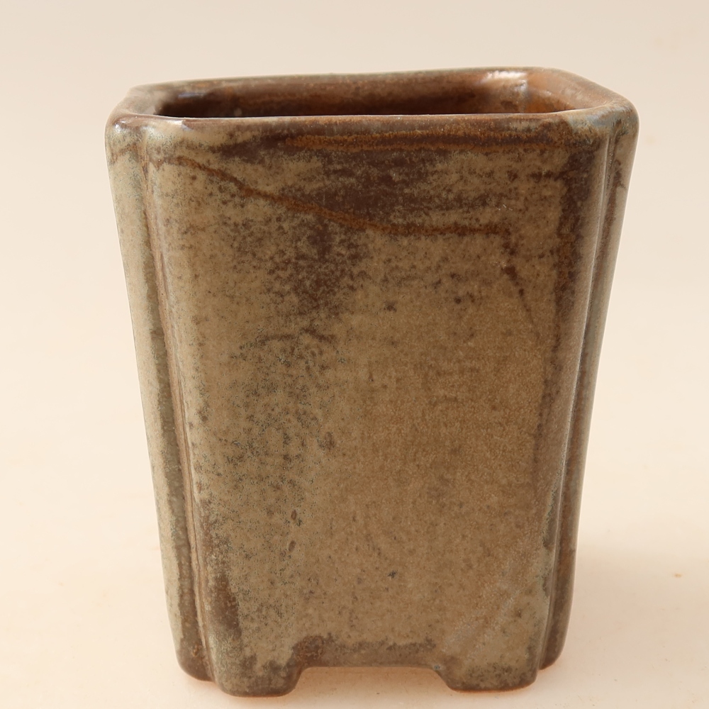 Vaso in ceramica per bonsai 7 x 7 x 8,5 cm, colore marrone