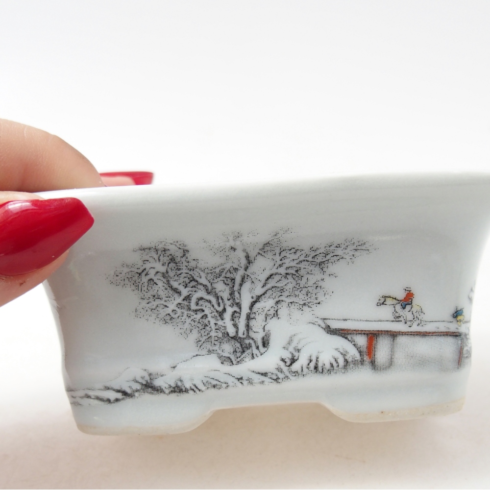 Mini bonsai 10 x 7,5 x 4 cm, colore bianco