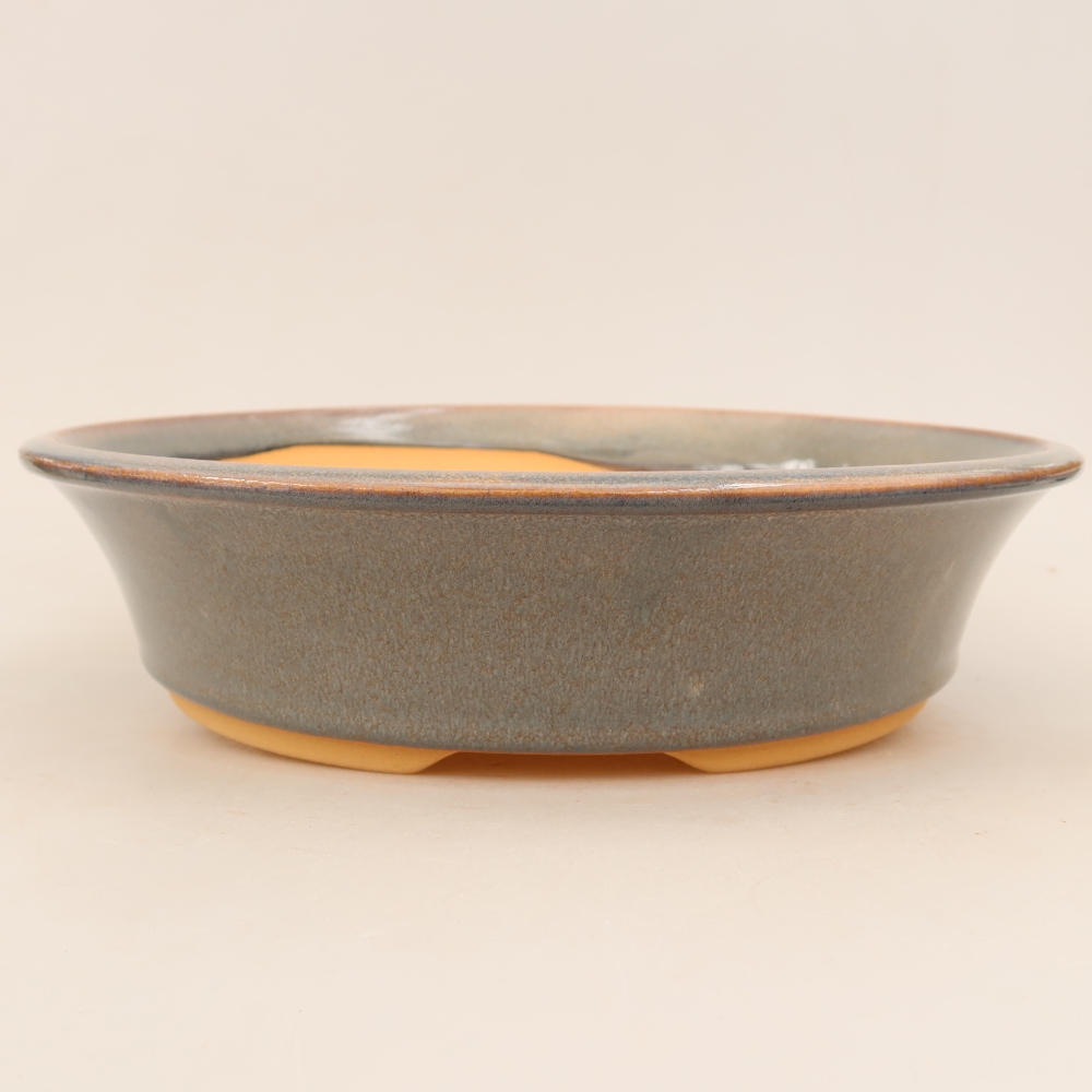 Vaso da bonsai in ceramica 28,5 x 28,5 x 7 cm, colore grigio