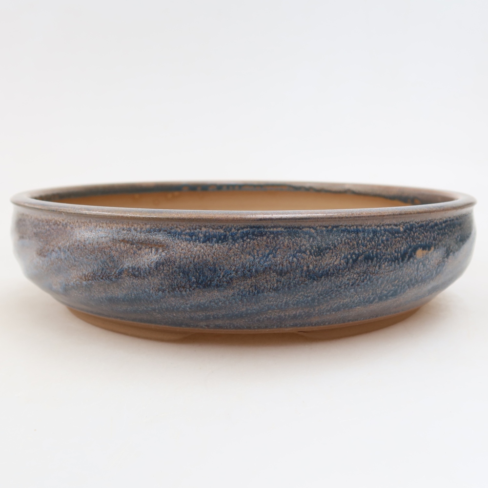 Vaso da bonsai in ceramica 22,5 x 22,5 x 5 cm, colore blu