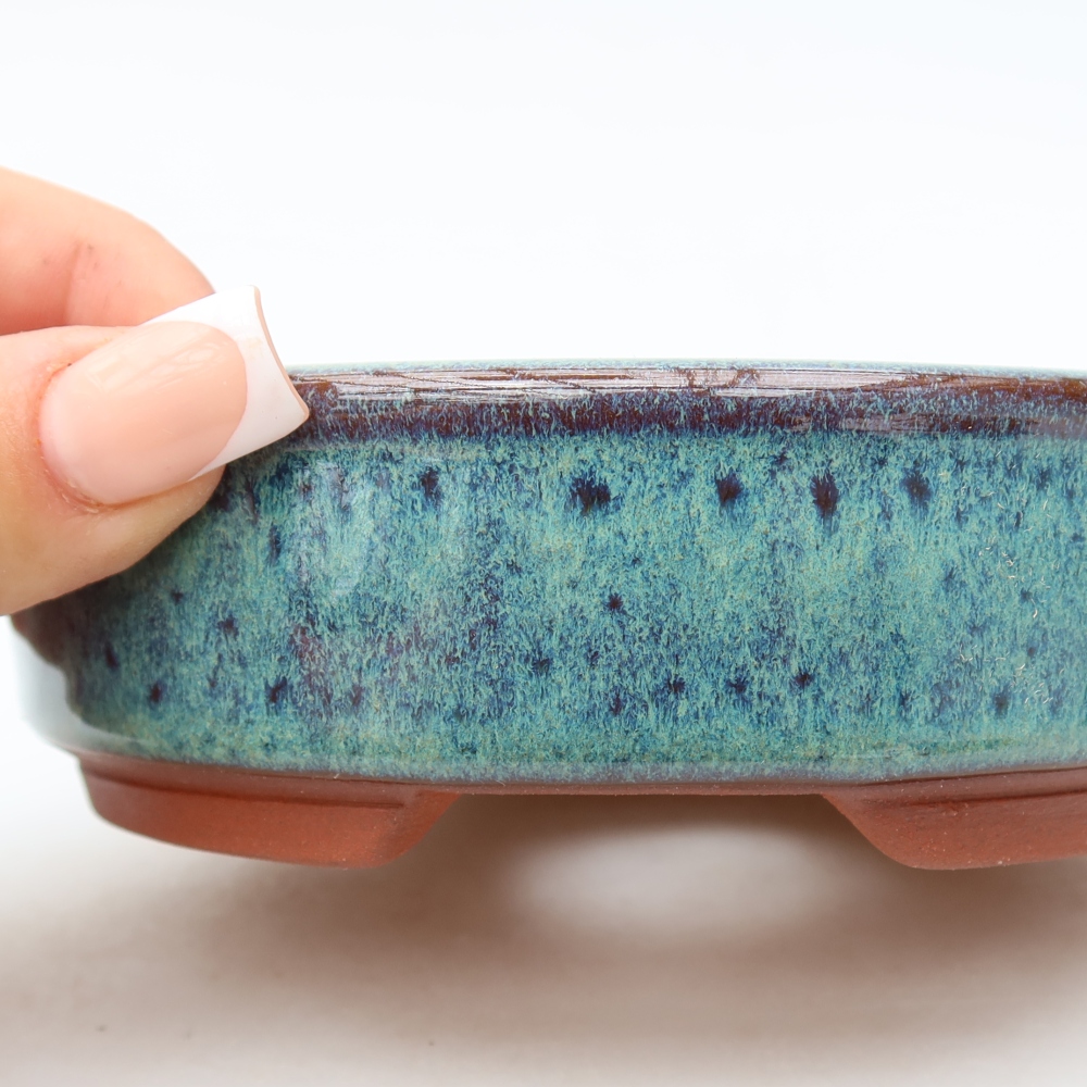Ciotola bonsai in ceramica 13 x 13 x 4 cm, verde