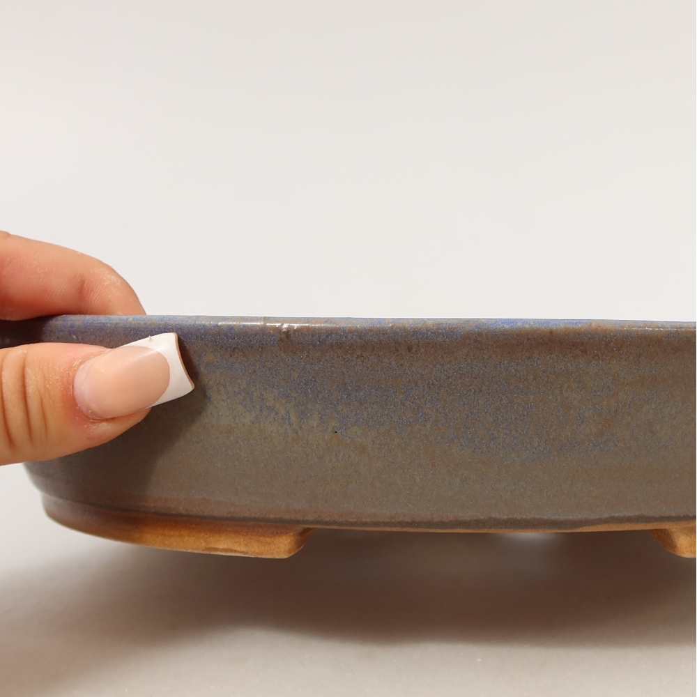 Ciotola bonsai in ceramica 22,5 x 20 x 4,5 cm, colore blu