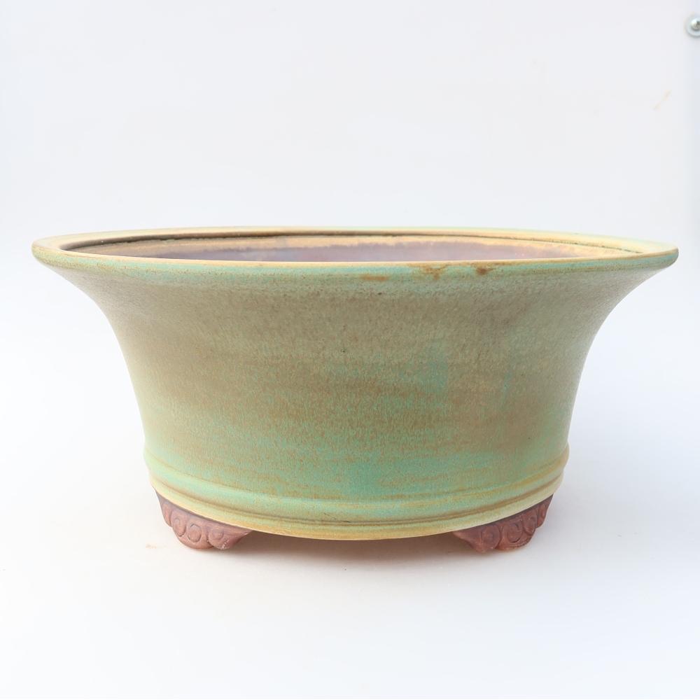 Vaso da bonsai in ceramica 31,5 x 31,5 x 14,5 cm, colore verde