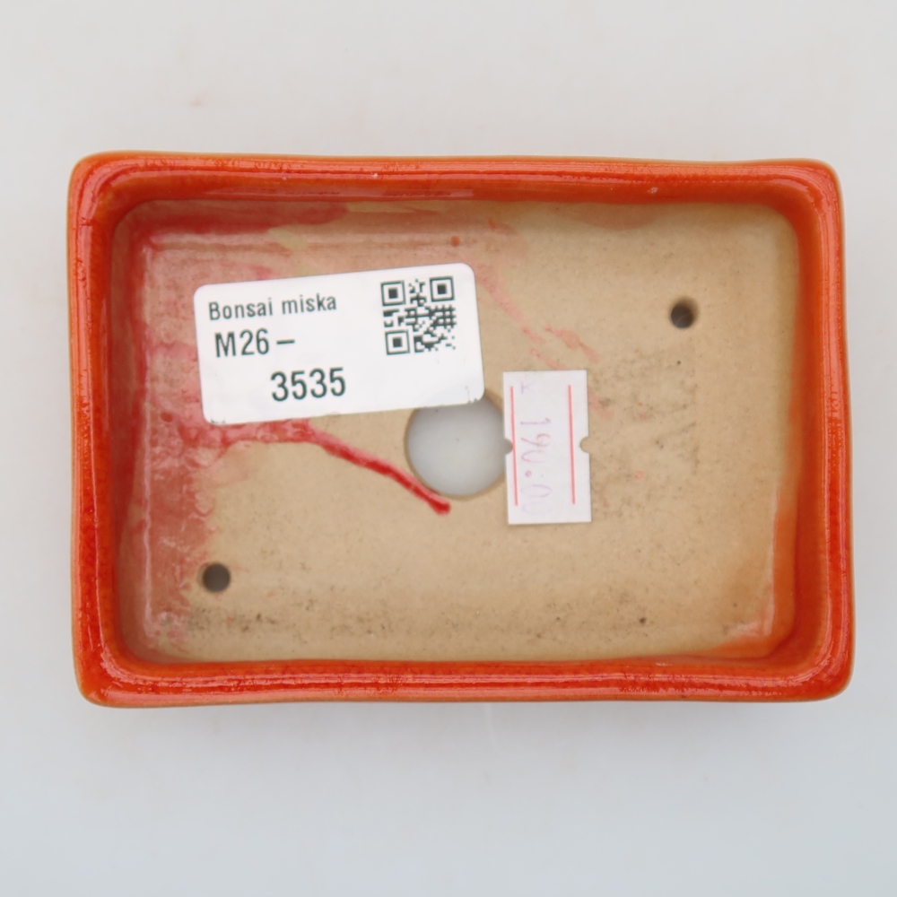 Vaso in ceramica per bonsai 10 x 7 x 2 cm, colore arancione