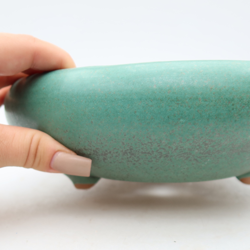Vaso da bonsai in ceramica 20 x 20 x 7,5 cm, colore verde