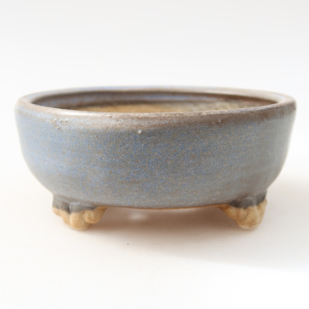 Vaso da bonsai in ceramica 10,5 x 10,5 x 4 cm, colore blu