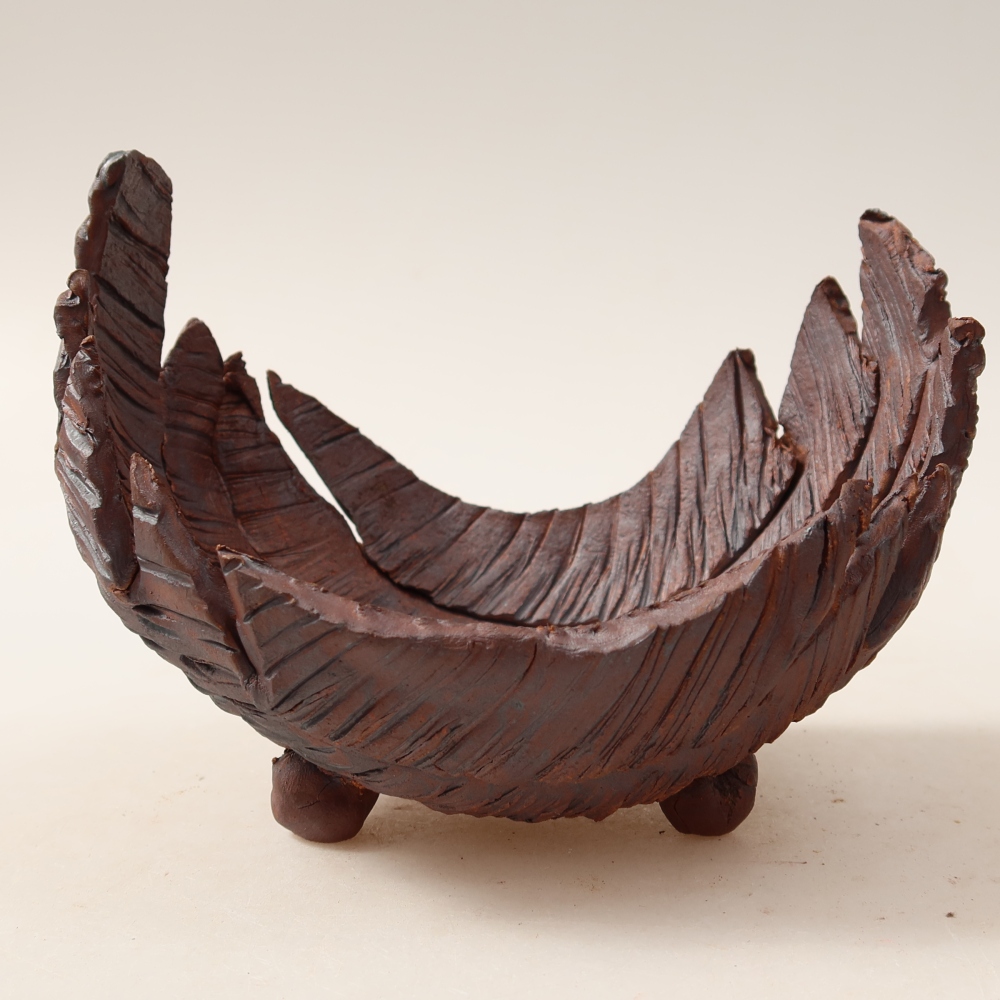 Guscio in ceramica  14,5 x 11 x 11 cm, colore marrone