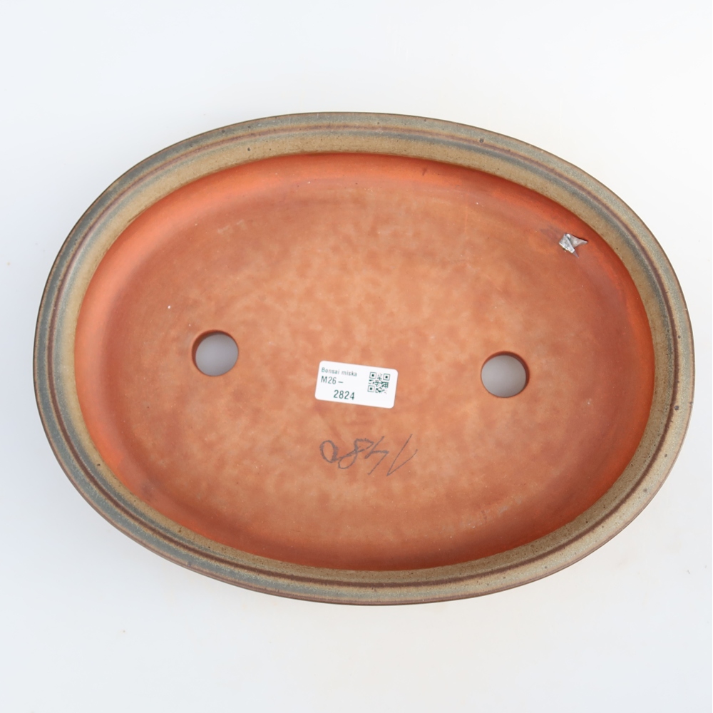 Ciotola in ceramica  31 x 23,5 x 5,5 cm, colore marrone