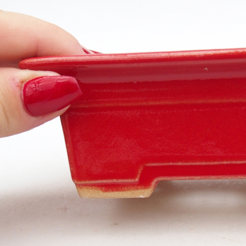 Ciotola bonsai in ceramica 26 x 26 x 8 cm, colore rosso