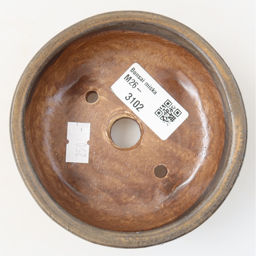 Ciotola per bonsai in ceramica 10,5 x 10,5 x 4 cm, marrone