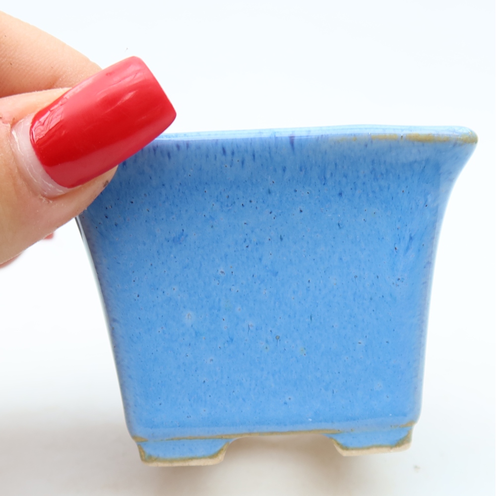 Ciotola bonsai in ceramica 6,5 x 6,5 x 5 cm, colore blu