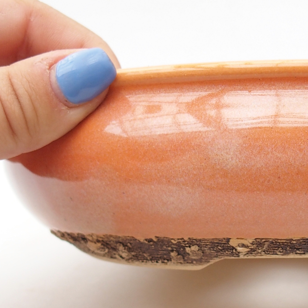 Ciotola per bonsai in ceramica 17,5 x 17,5 x 5 cm, arancione