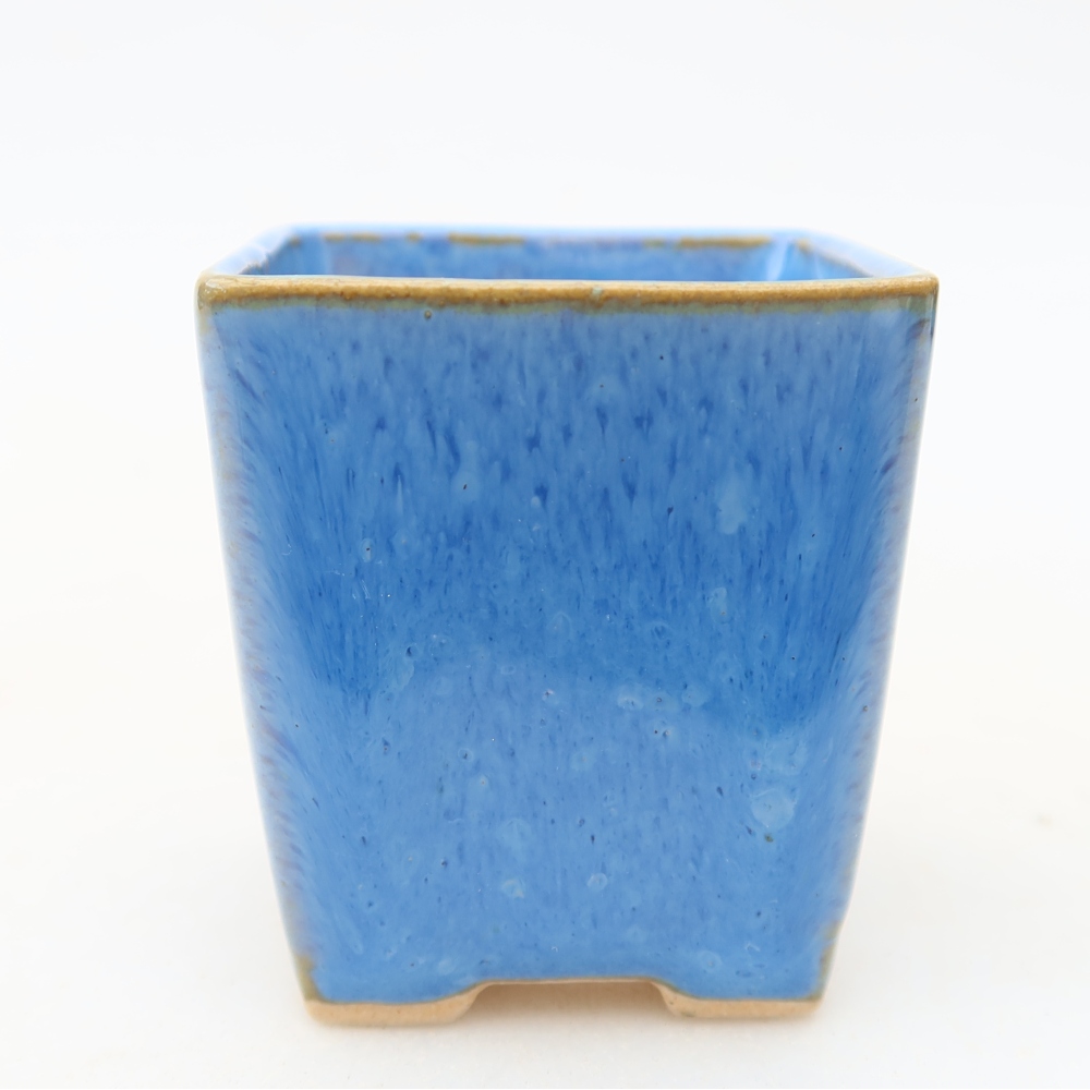 Ciotola per bonsai in ceramica 4,5 x 4,5 x 5 cm, colore blu