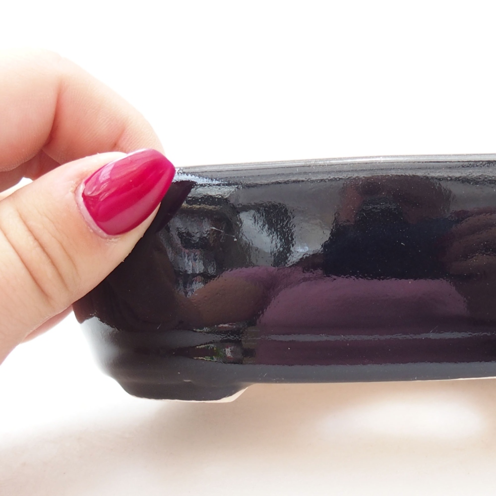 Ciotola per bonsai in ceramica 13 x 9 x 4 cm, nero