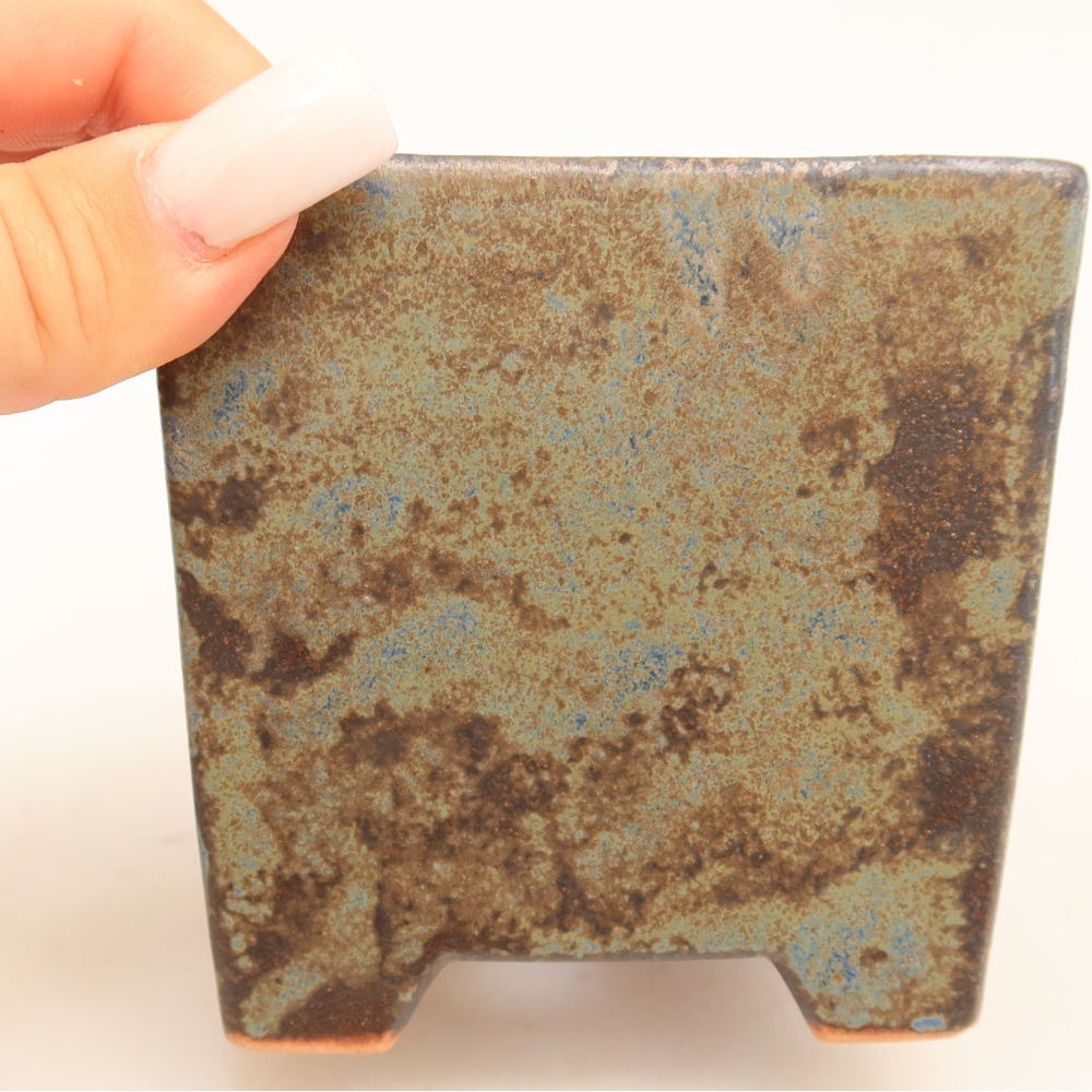 Vaso da bonsai in ceramica 8,5 x 8,5 x 9 cm, colore marrone