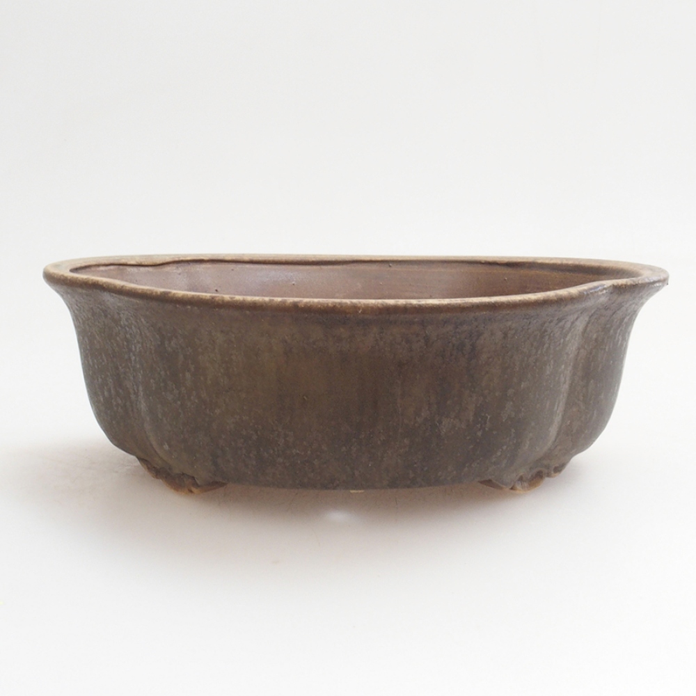 Ciotola per bonsai in ceramica 10 x 8,5 x 4 cm, marrone