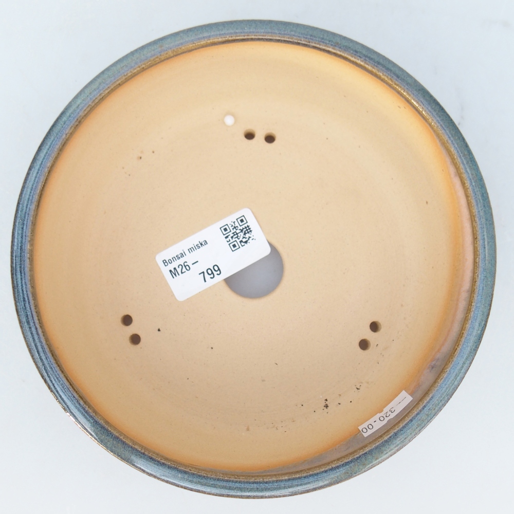 Ciotola bonsai in ceramica 15,5 x 15,5 x 5 cm, blu-grigio