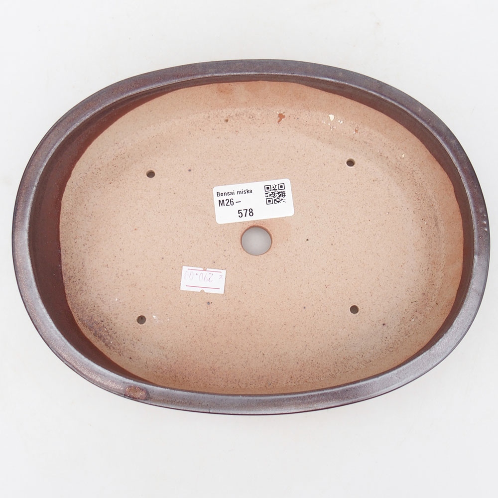 Ciotola per bonsai in ceramica 22 x 17 x 4 cm, marrone