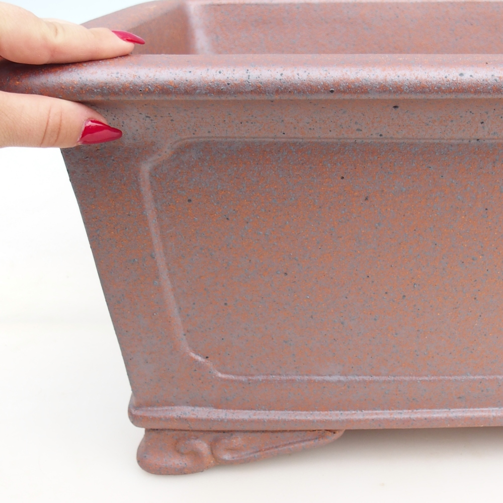 Ciotola bonsai in ceramica 51 x 38 x 21 cm, colore metallo - SOLO RITIRO PERSONALE o trasporto su pallet