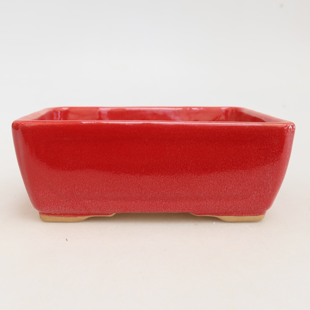 Vaso da bonsai in ceramica 13 x 9 x 5 cm, colore rosso