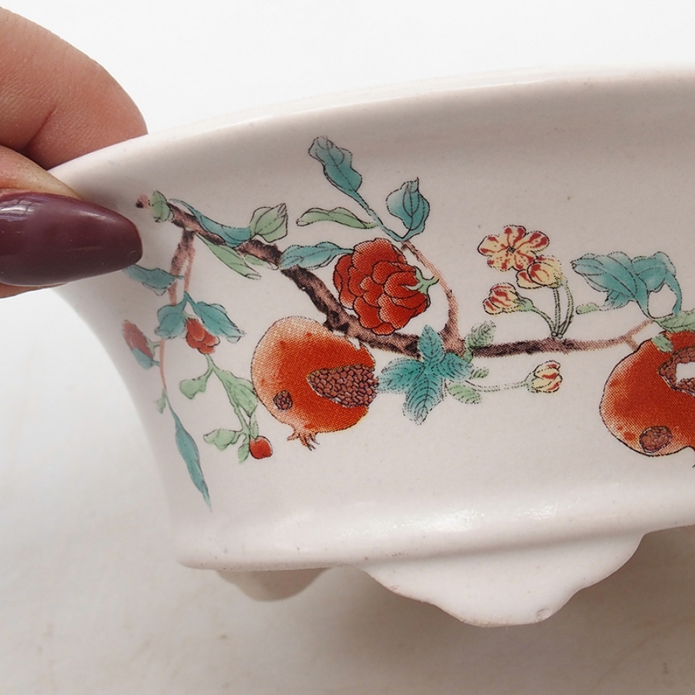 Ciotola bonsai in ceramica 13 x 13 x 6 cm, colore bianco