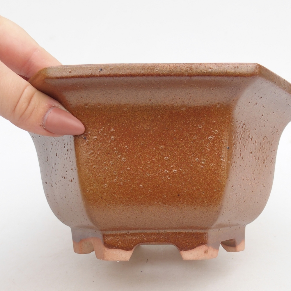 Ciotola per bonsai in ceramica 18,5 x 16,5 x 9 cm, marrone