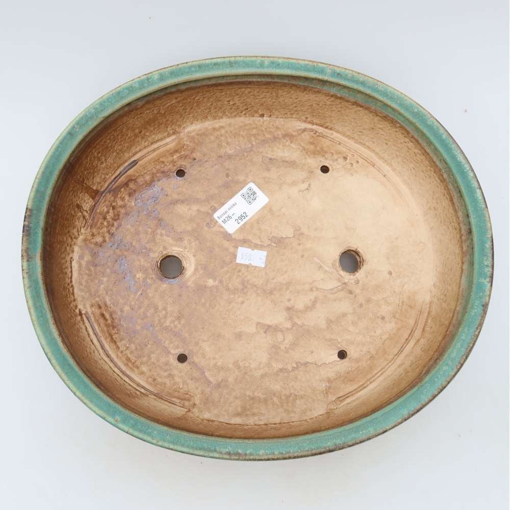 Vaso da bonsai in ceramica 31 x 27 x 7,5 cm, colore verde