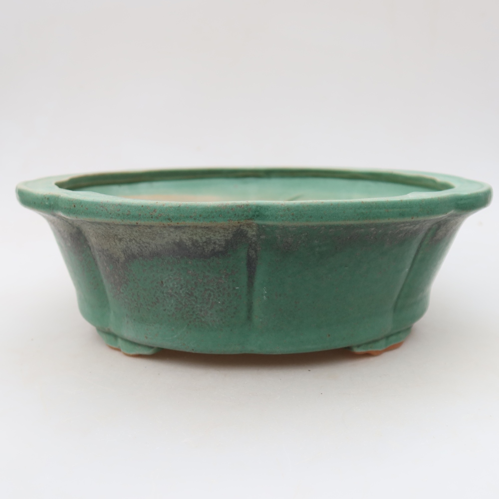 Ciotola per bonsai in ceramica 26,5 x 26,5 x 8,5 cm, verde