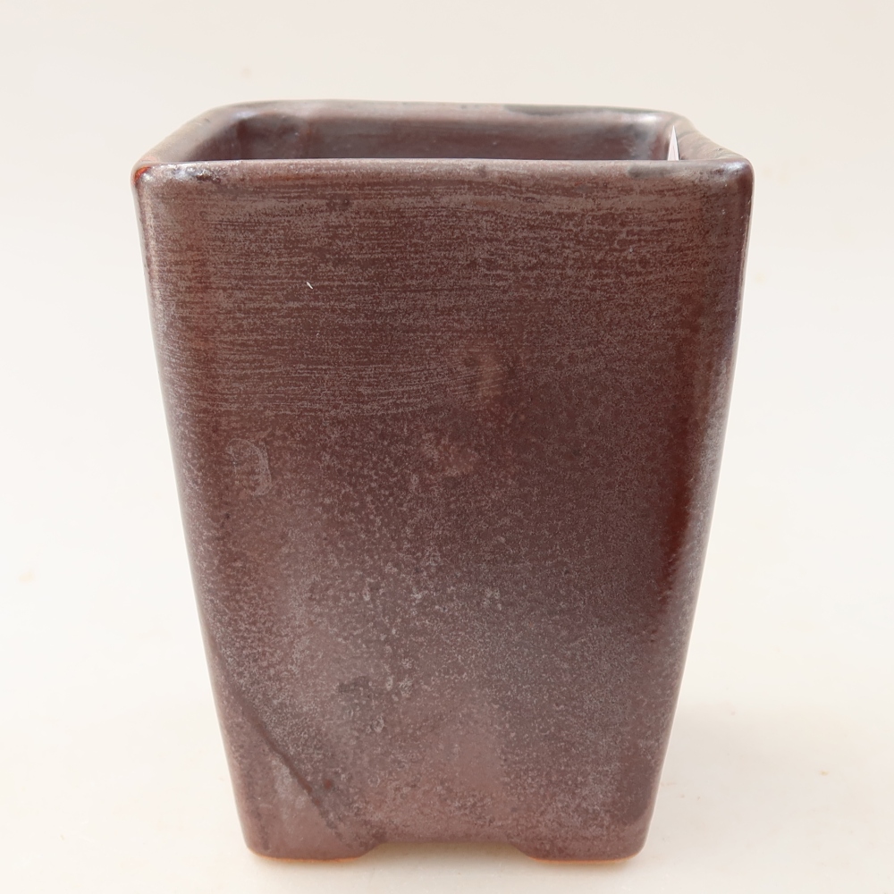 Ciotola per bonsai in ceramica 8,5 x 8,5 x 11 cm, marrone