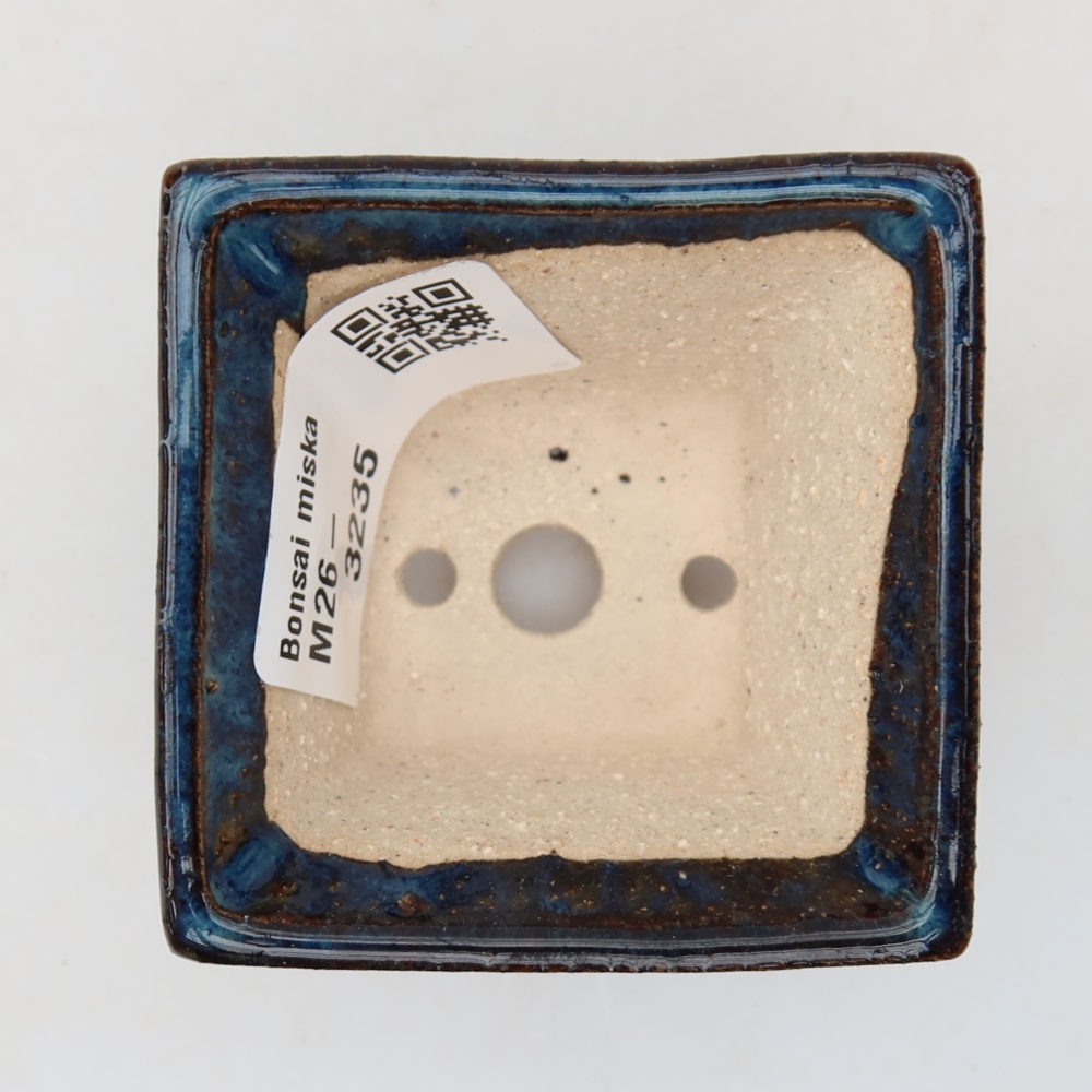 Vaso in ceramica per bonsai 5,5 x 5,5 x 4 cm, colore blu