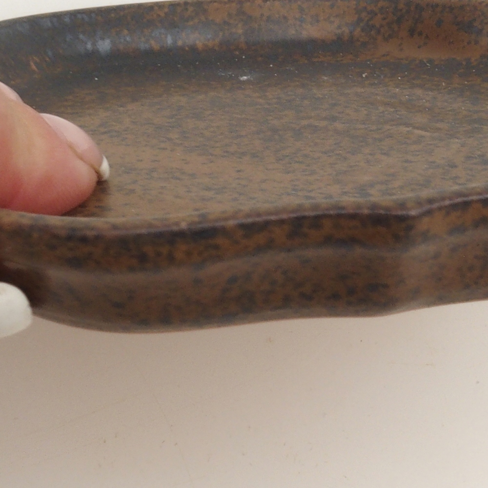 Ciotola in ceramica H06 - 14 x 14 x 1,5 cm - marrone