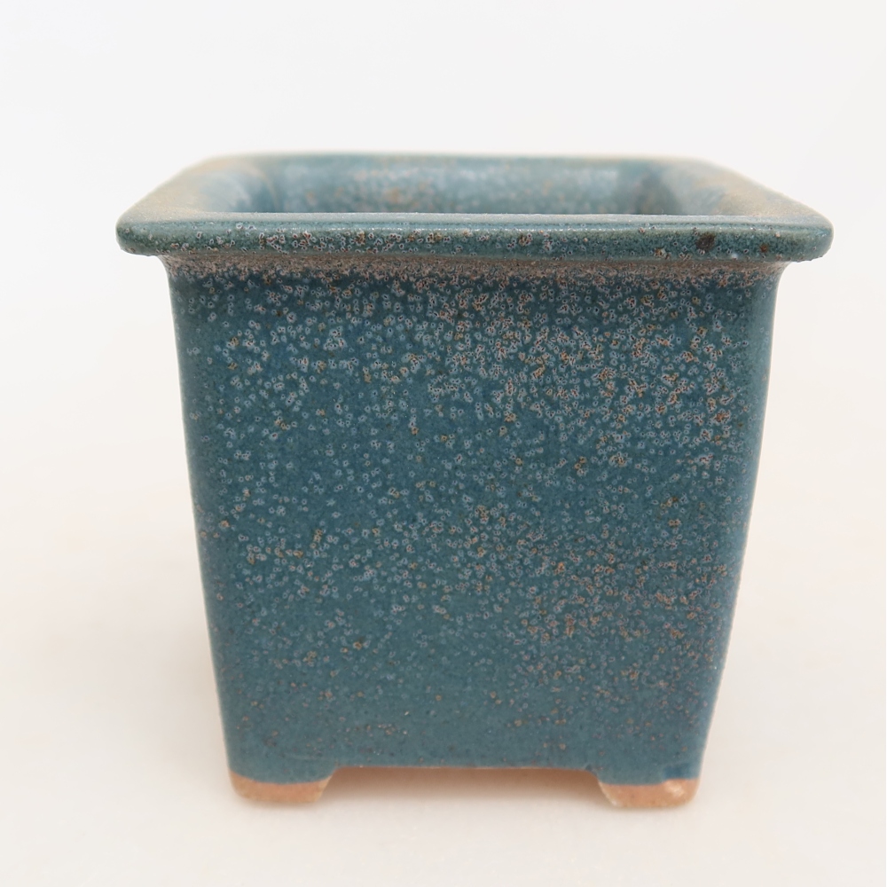 Vaso da bonsai in ceramica 6 x 6 x 5,5 cm, colore blu