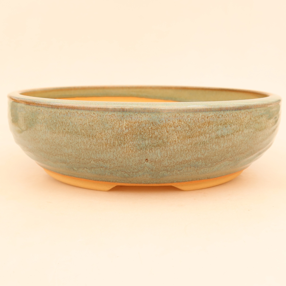 Vaso da bonsai in ceramica 26,5 x 26,5 x 7 cm, colore verde