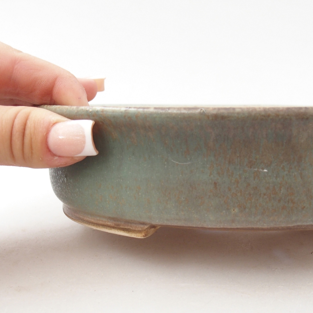 Ciotola per bonsai in ceramica 17,5 x 16 x 4,5 cm, verde