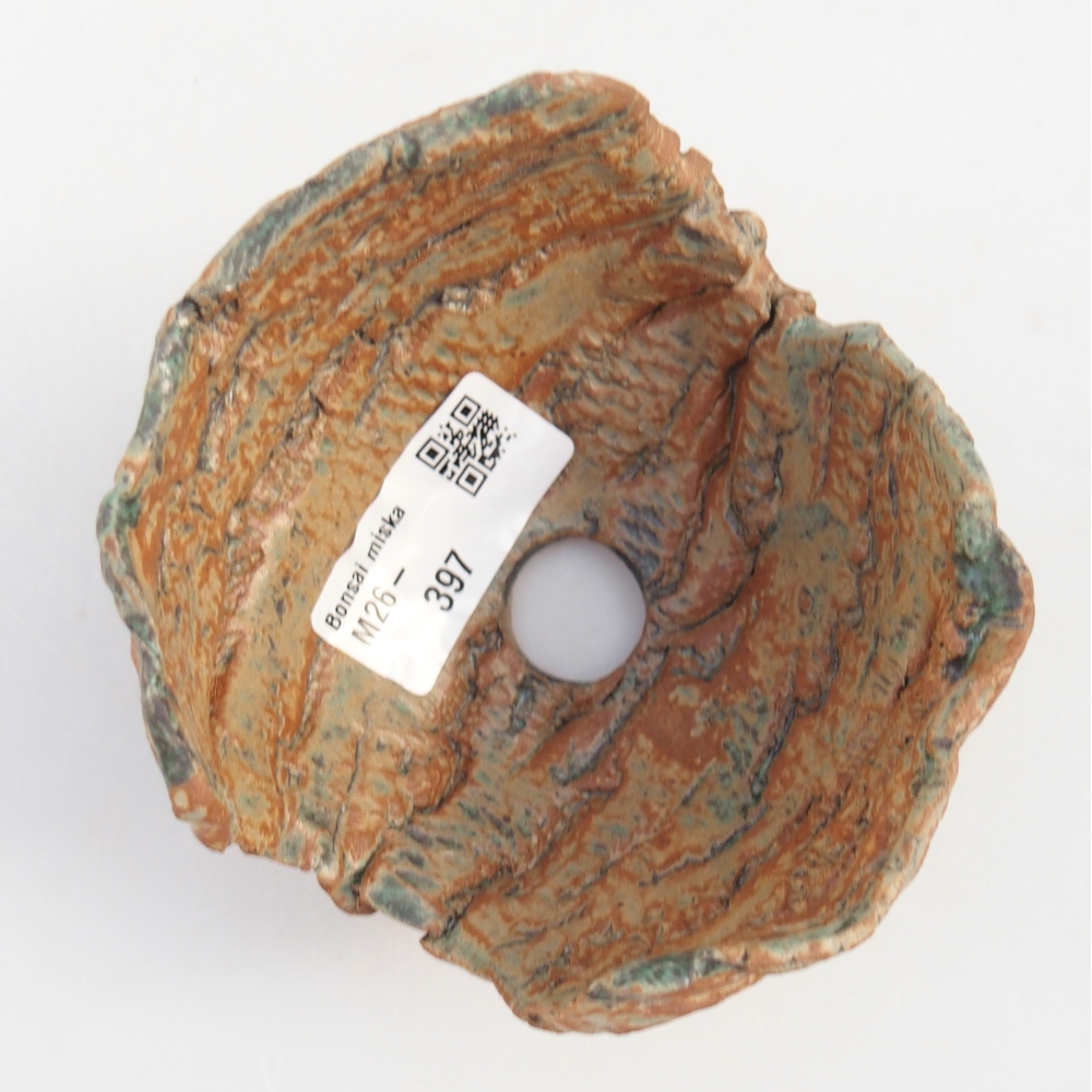 Conchiglia in ceramica 9,5 x 9,5 x 6,5 cm , colore marrone-verde