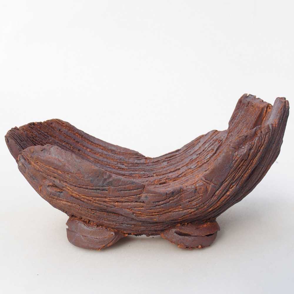 Conchiglia in ceramica 16 x 10,5 x 8,5 cm , colore marrone