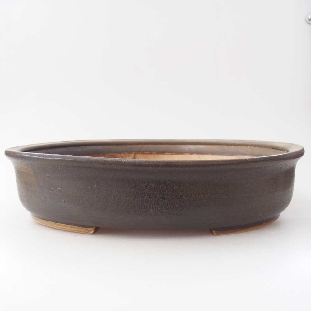 Ciotola per bonsai in ceramica 32,5 x 28 x 7 cm, marrone