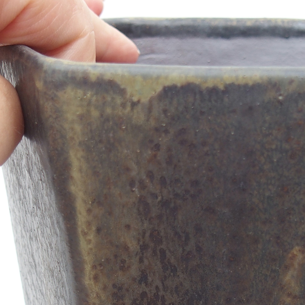 Ciotola bonsai in ceramica 13 x 11,5 x 17 cm, verde-grigio