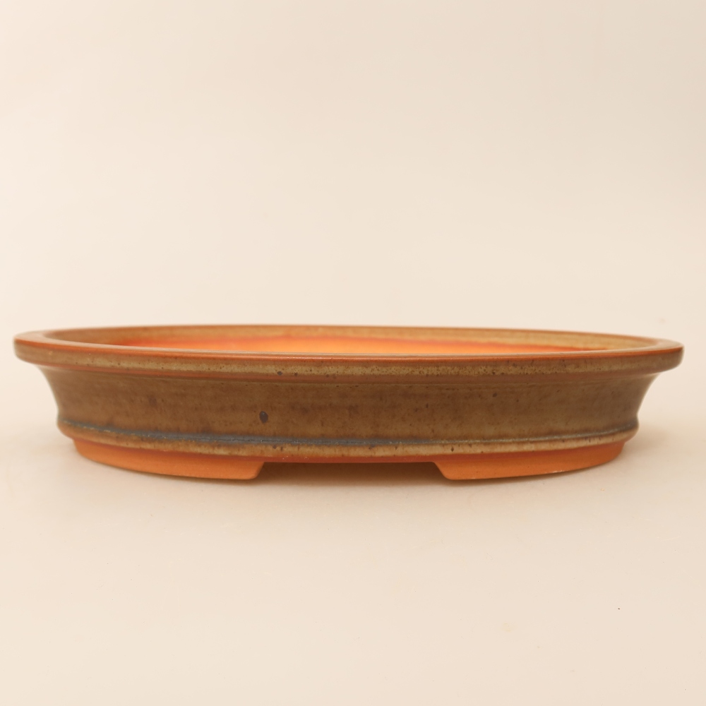 Ciotola in ceramica  21 x 14,5 x 3,5 cm, colore marrone