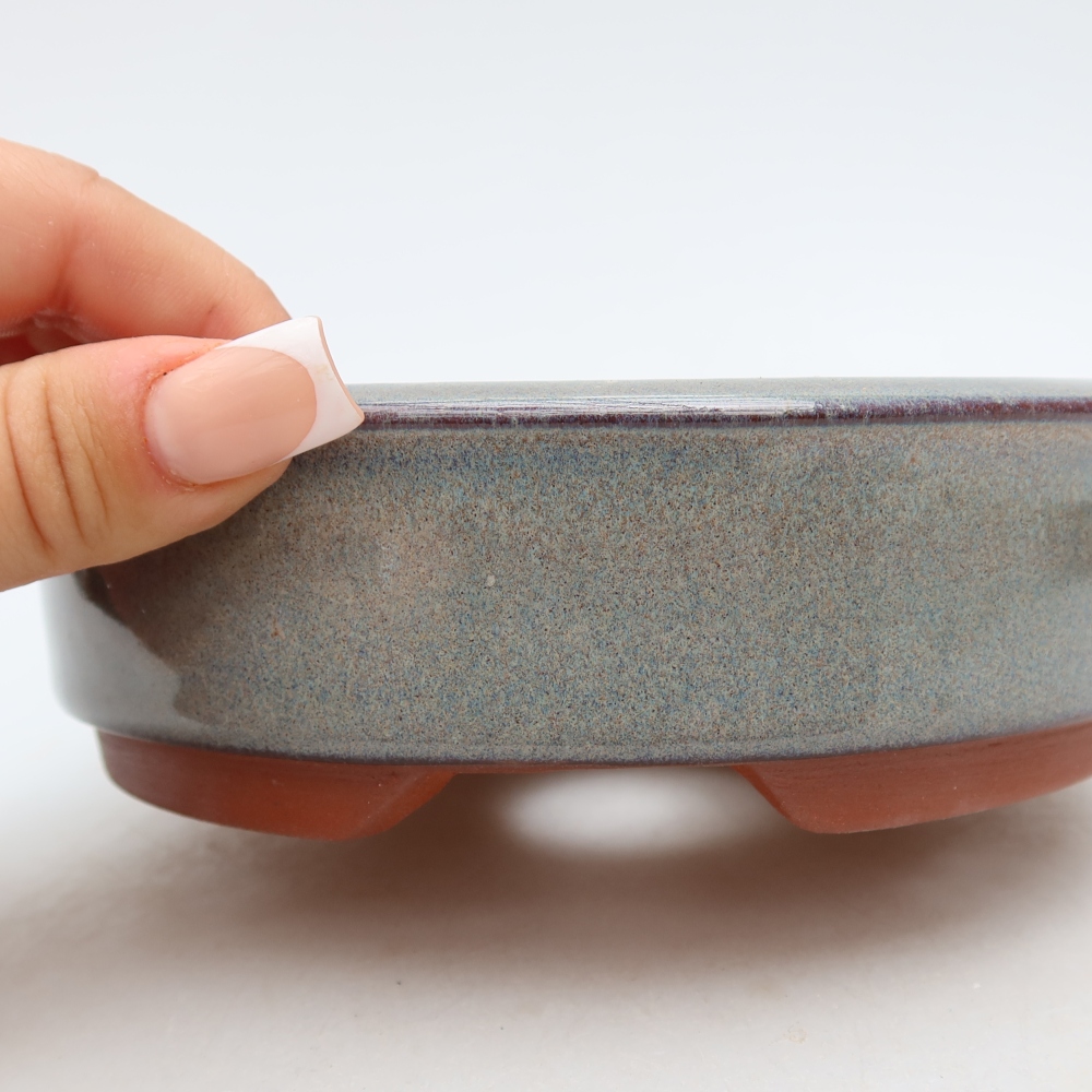 Vaso per bonsai in ceramica 16 x 16 x 5 cm, colore grigio