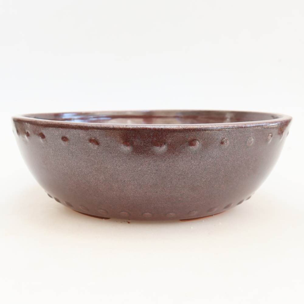 Vaso da bonsai in ceramica 24,5 x 24,5 x 7,5 cm, colore bordeaux