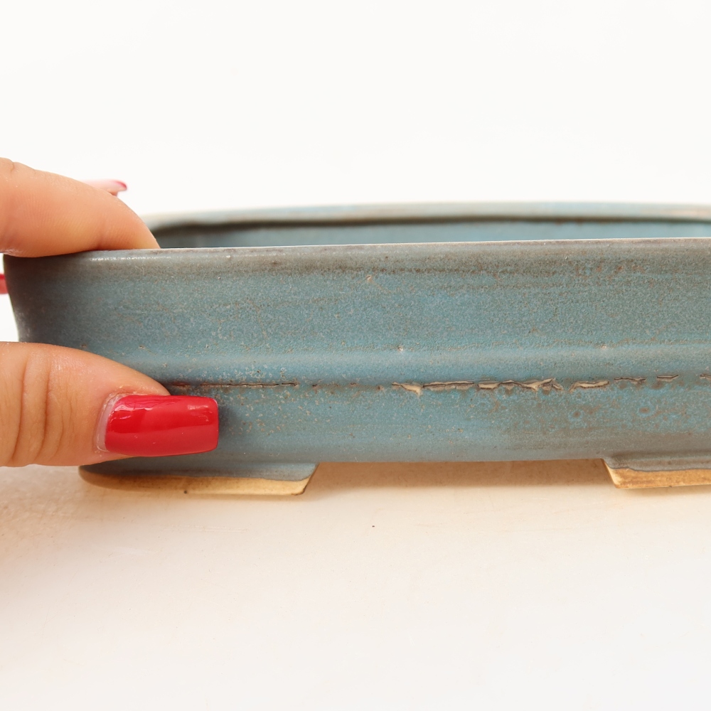 Vaso da bonsai in ceramica 17 x 13,5 x 4,5 cm, colore blu