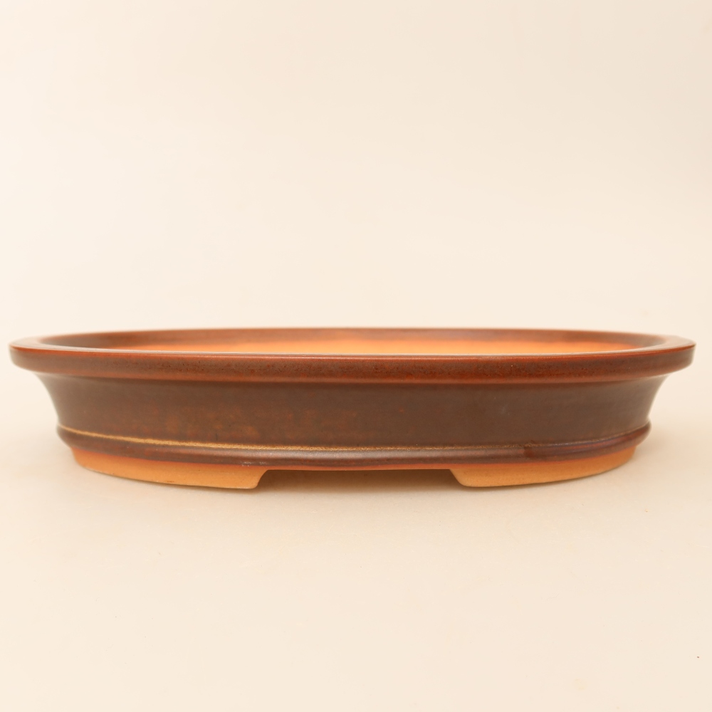 Ciotola in ceramica  21 x 14,5 x 3,5 cm, colore marrone